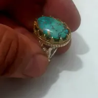 انگشتر نقره یاقوت استار صورتی  عقیق یمنی وفیروزه|جواهرات|کرمانشاه, |دیوار