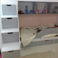 تخت دو طبقه نوجوان|تخت و سرویس خواب|کاشان, شهرک خاتم الانبیا (مسکن ملی کاشان)|دیوار