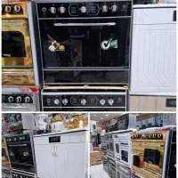 اجاق گاز طرح فر 5 شعله لعابی/ شیشه ای/استیل باگاتی