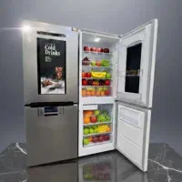 یخچال و فریزر بدون برفک + درب شیشه