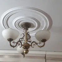 یک جفت لوستر ۳ شاخه تمام برنجی برنزی اصل و سنگین