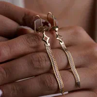 گوشواره آویزان ، لوکس چهار رنگ ، چشم گیر ، ظریف ،