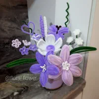 باکس گل بنفش پیپ پاک کنی