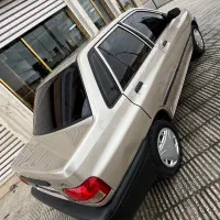 پراید طلایی تمیز بدون ترک پشت کمک سرکمک