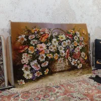 تابلو فرش دستبافت گل سبد عرضی ۹۰×۶۰