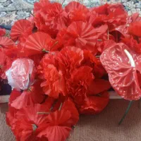 فروش گل قرمز پارچه ای