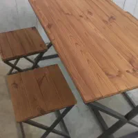 تولیدی عالین/ چوب و فلز طرح ایکس ۴نفره|کافی‌شاپ و رستوران|شیراز, گچی|دیوار