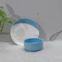 بشقاب و کاسه دورنگ سرامیکی