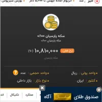 سکه پارسیان ۱۰۰ سوت