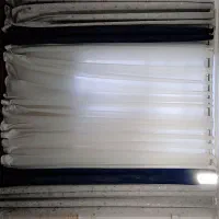 دو عدد شال پرده به رنگ آبی جنس پارچه مخمل