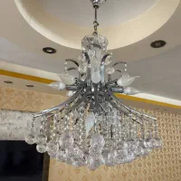 ۲عدد لوستر بزرگ ۱۴شعله باسنگ آویز جک ،درحدنو