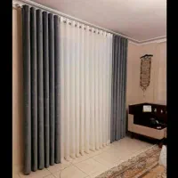 پرده حریر با دوعدد پانچ مخمل آماده