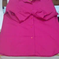 شومیز لینن سرخابی