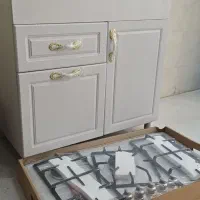 ست کابینت و گاز استیل پنج شعله رو میزی