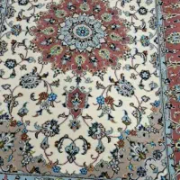 جفت ذرع ونیم گل ابریشم دستباف کاشان