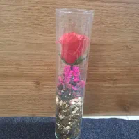 گل با گلدان شیشه ای|گل مصنوعی|ساوه, |دیوار