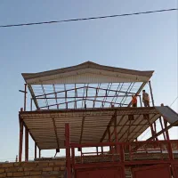 اجرای ساخت شیروانی سردری دامداری سوله آلاچیق