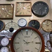 ساعت دیواری طرح خطی زمینه کنفی جدید موتور ضمانتی|ساعت دیواری و تزئینی|مشهد, کوشش|دیوار