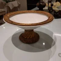 میوه خوری پایه دار برند ورساچه سفیدطلایی هدیه جهیز