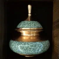 ظرف مسی فیروزه‌کوبی شده