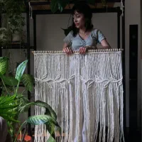 پرده دستبافت مکرومه چهارفصل