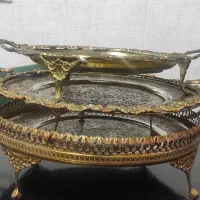 سینی برنجی پایه دار|کلکسیون اشیاء عتیقه|مشهد, بهمن|دیوار