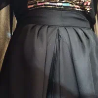 چادر قاجاری مشکی کمر چین جلو باز نو