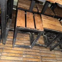 میز و صندلی آهن و چوب|صندلی و نیمکت|فولادشهر, B4|دیوار