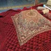 لحاف کرسی سایز بزرگ سوسن سفارشی با متریال پشمی