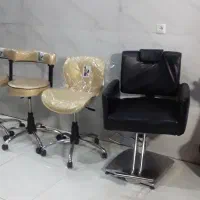 ۱ صندلی اصلاح آرایشگاه ۳صندلی تابوره جکدار چرخدار
