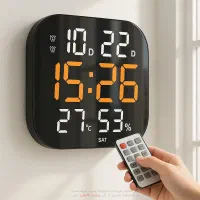 ساعت، دماسنج و رطوبت سنج دیواری دیجیتال مدل CH28