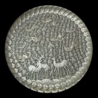 سینی ۵۰ سانتی گل و مرغ قلم گیری|صنایع دستی و سایر لوازم تزئینی|اصفهان, سودان|دیوار