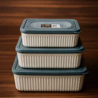 ظروف 3 تیکه کاپریس|ظروف نگهدارنده، پلاستیکی، یک‌بارمصرف|آفتاب, |دیوار