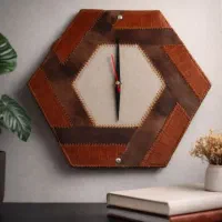 ساعت دیواری چرم دست دوز