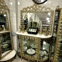 آینه ویترین برنز دوبل گل شناسنامه دار(ایرانیان)|بوفه، ویترین، کنسول|کرمانشاه, |دیوار