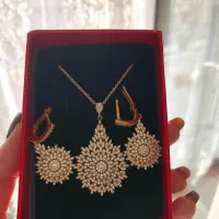 نیم ست طرح خورشید نقره ابکاری طلا|جواهرات|کرج, باغستان|دیوار