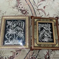 تابلوی قلم زنی مسی با قاب حاتم کاری|تابلو، نقاشی، عکس|ری, فیروزآبادی|دیوار