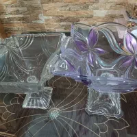 ظرف میوه و لیوان کریستال