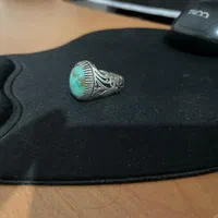 انگشتر فیروزه رگه طلای