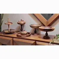 سرویس پذیرایی چوب گردو شش تکه اصل در دو مدل|ظروف سرو و پذیرایی|میانه, |دیوار