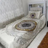 تختخواب یک نفره mdfباکس دار و ایینه و‌چراغ دار
