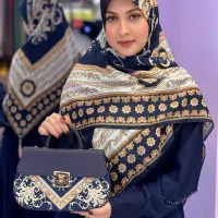 ست کیف و شال سورنا سورمه‌ای