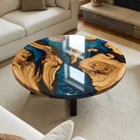 میز غذاخوری و کف با رزین اپوکسی