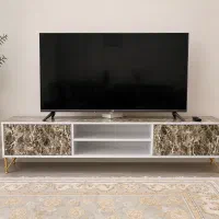 میز تلویزیون مدرن هایگلاس طرح سنگ
