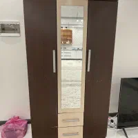 کمد لباس باکسی سه درب بهمراه کتابخانه و دو کشو