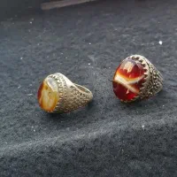 سه عدد انگشتر آلیاژی با نگین عقیق سلیمانی|جواهرات|ملکان, |دیوار