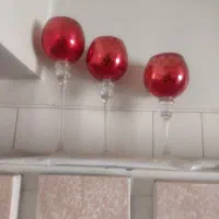 ۳ عدد جام بزرگ شمعدان قرمز برای شب یلدا