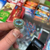 انگشتر نقره‌ توپاز سویس  اورجینال