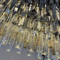 لوستر کریستال رایان شامپاینی مدرن 80×30|لوستر و چراغ آویز|تهران, نیروی هوایی (پیروزی)|دیوار