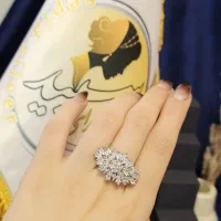 انگشتر مارکیز جواهری نقره